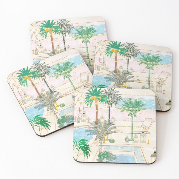 Item preview, Pool and palms, lanterns, water,  designed and sold by Sugar Wisdom .