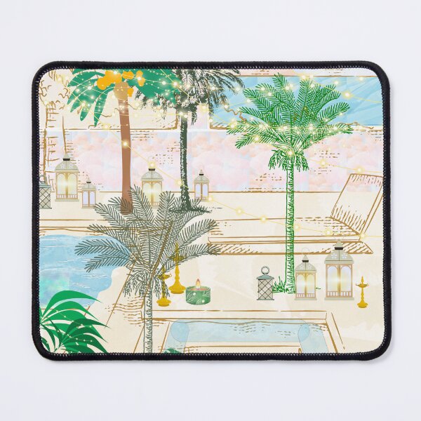 Item preview, Pool and palms, lanterns, water,  designed and sold by Sugar Wisdom .
