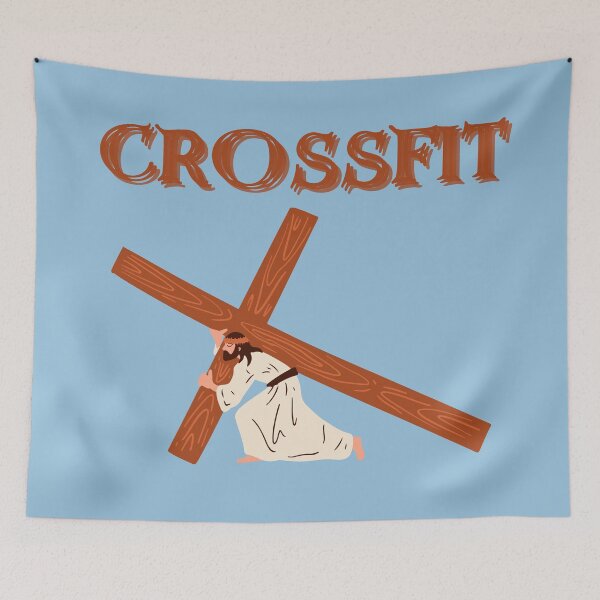 Item preview, funny crossfit design - jesus with a cross designed and sold by Alyn8.