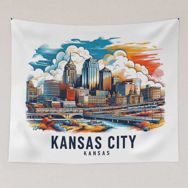Item preview, Kansas City Kansas Watercolor Illustration designed and sold by PaintMeWorld.