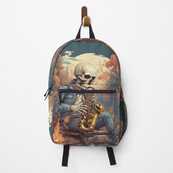 Item preview, Skull playing sax. designed and sold by Rafael Vilemberg.