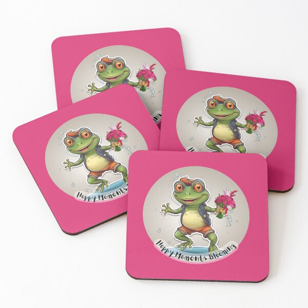 Item preview, Hoppy Moments Blooming - Cheerful Frog with Flowers designed and sold by Frogs All Mighty  & Friends.