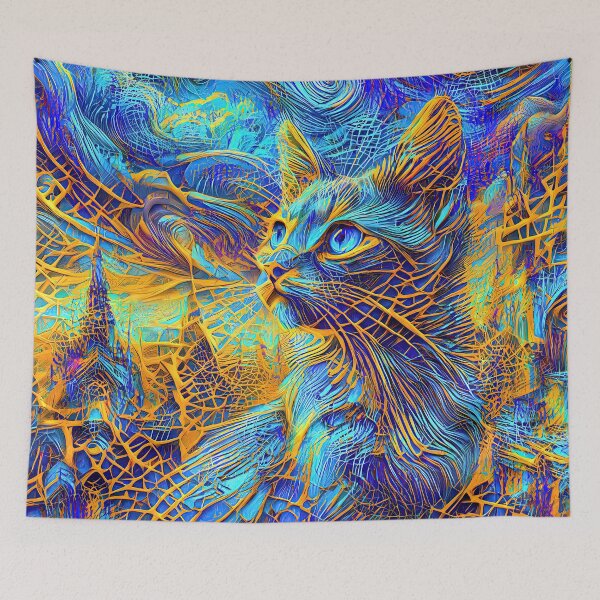 Item preview, Abstractions of abstract abstraction of cat. DeepDream #5815786033154 designed and sold by blackhalt.