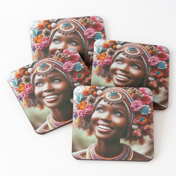 Item preview, African Woman With Hat Of Flowers designed and sold by raedattia.