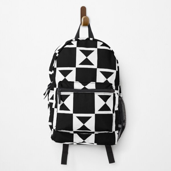 Item preview, Black White Square Hourglass Motif Triangle Op Art Bauhaus Modern Urban De Stijl Checkerboard Pattern designed and sold by PenguinForests.