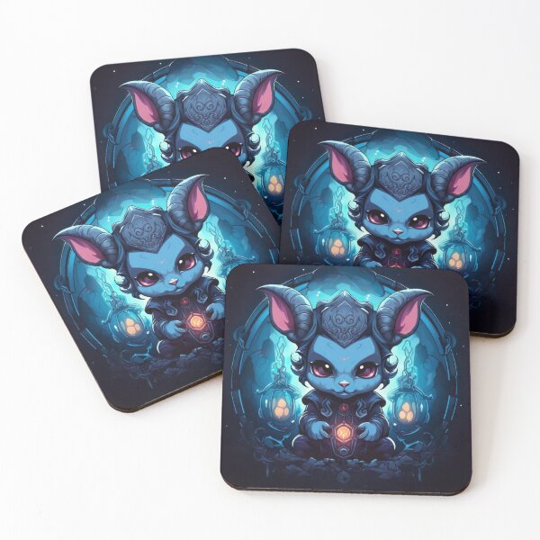 Item preview, cartoon baby Baphomet hovering above a pentagram designed and sold by artumbre.
