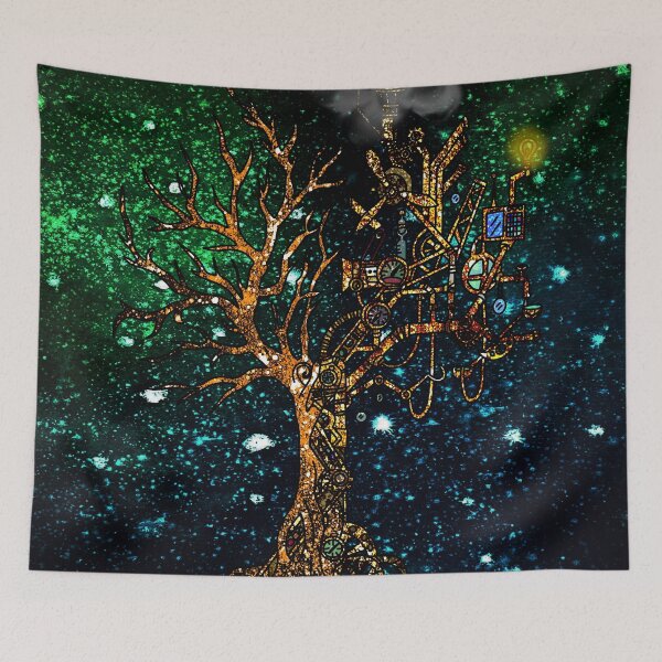 Item preview, Nature vs Machine - Cosmic Illustration  designed and sold by SilverFantasy.