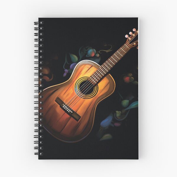 Aperçu de l'œuvre Guitare acoustique avec des fleurs créée et vendue par FireFXStudio.