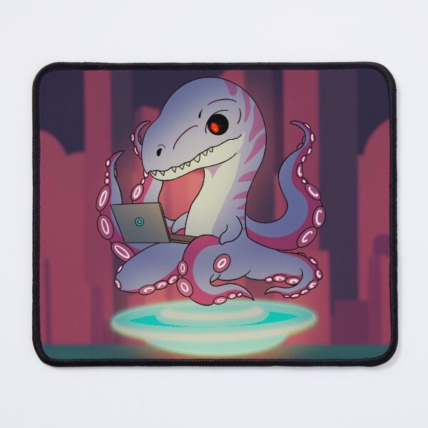 Item preview, Bluepus - Cyberpunk animal using a laptop ( with background ) designed and sold by SyberNation.