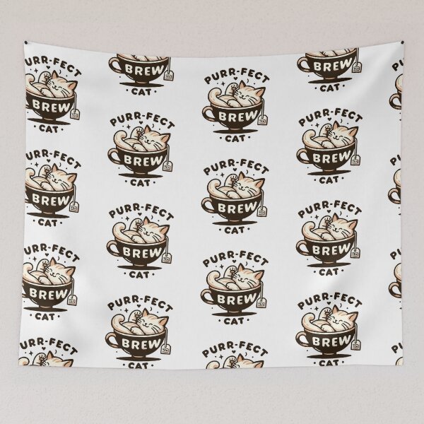 Item preview, Purrfect Brew Cat Tea Lovers Dream Design designed and sold by ElLocoMus.