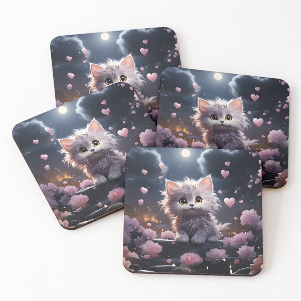 Item preview, Cute Cat Moon Heart Flower designed and sold by PINKSOUL1977.