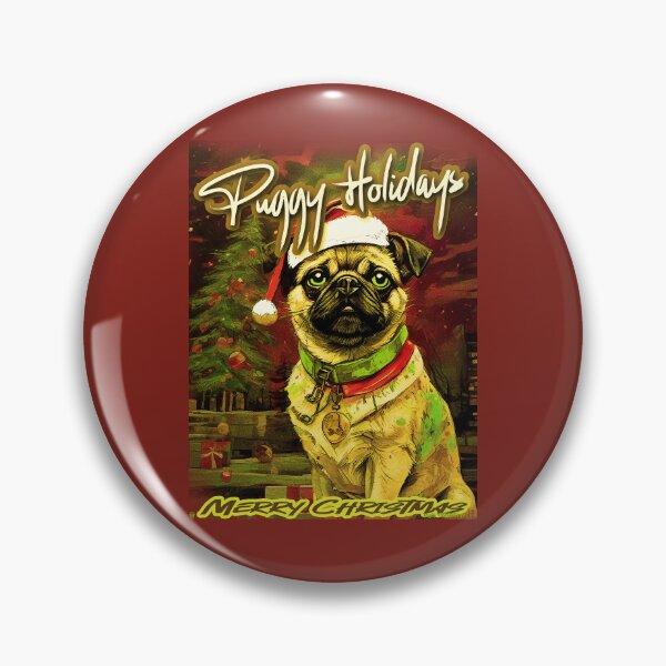 Item preview, Pug HAPPY HOLIDAYS 96 MERRY CHRISTMAS PUGGY HOLIDAYS   designed and sold by RedBluffTraders.