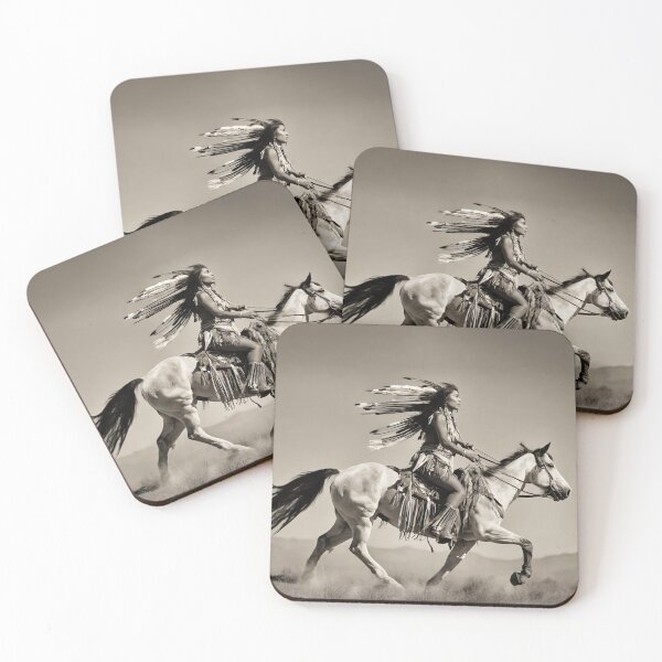 Item preview, A Native American Girl Riding a Horse #2 (Dark) designed and sold by AriaMariaDesign.