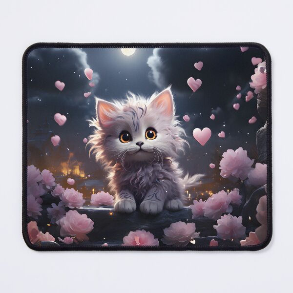 Item preview, Cute Cat Moon Heart Flower designed and sold by PINKSOUL1977.