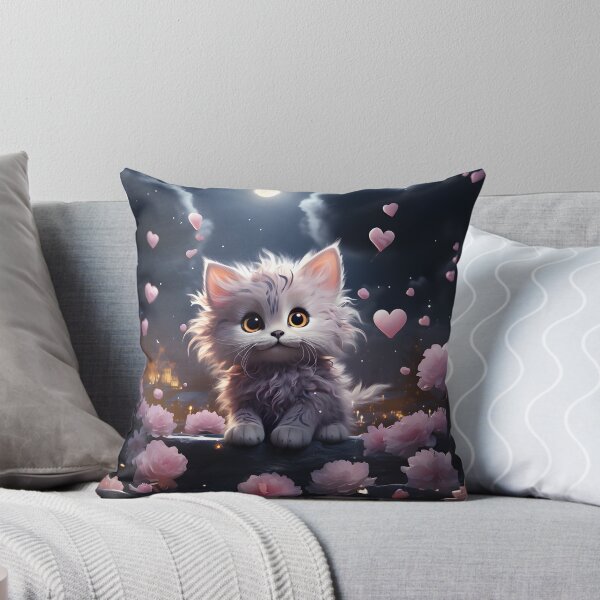 Item preview, Cute Cat Moon Heart Flower designed and sold by PINKSOUL1977.