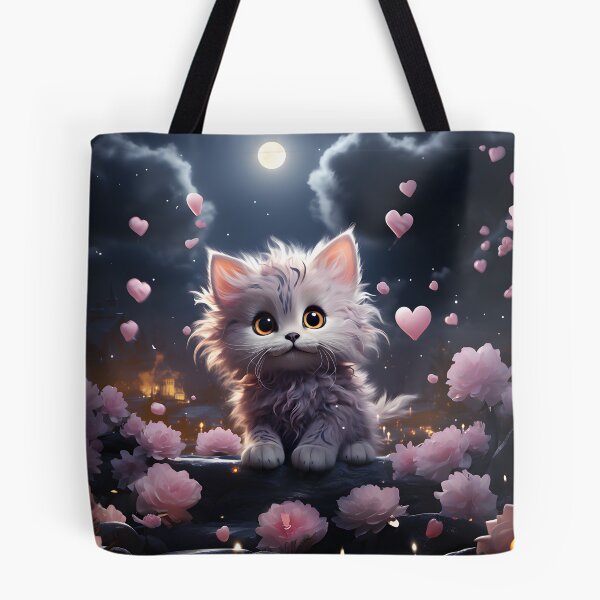 Item preview, Cute Cat Moon Heart Flower designed and sold by PINKSOUL1977.