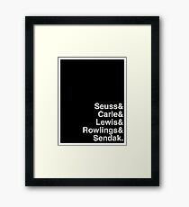 Helvetica Children's Authors Framed Print