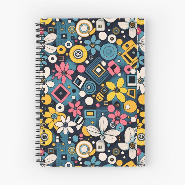 Artikelvorschau, Buntes Muster mit Blumen und Quadraten entworfen und verkauft von HanaiPrint.