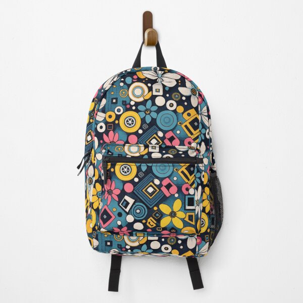 Item preview, Colorful Pattern with Flowers and Squares designed and sold by HanaiPrint.