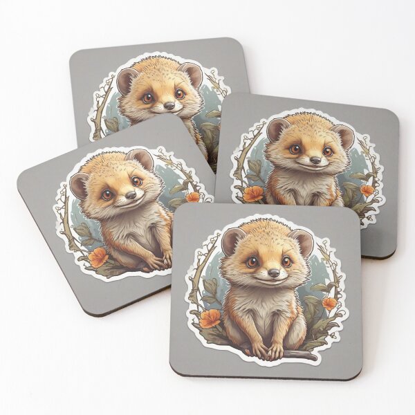 Item preview, Cute ferret surrounded by flowers designed and sold by abdelaziz0.