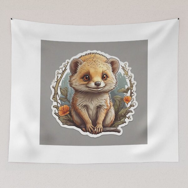 Item preview, Cute ferret surrounded by flowers designed and sold by abdelaziz0.