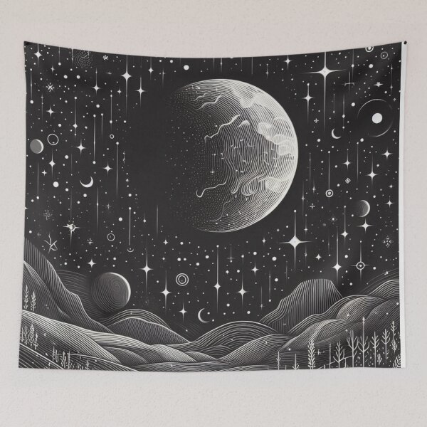 Item preview, Night's Embrace: Moon, Stars, and Mountain Majesty designed and sold by NaphDesigns.