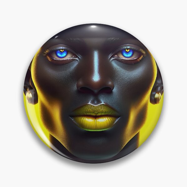 Item preview, Elf with blue eyes and ebony skin designed and sold by AI-Pi-art.