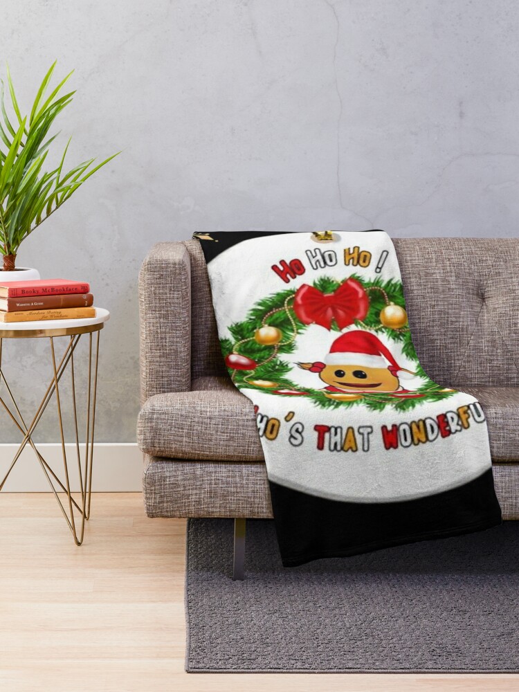 Disover Christmas  ,  Ho Ho Ho-Whos That Wonderful Girl, Cute  - Merry Christmas, Humor Throw Blanket