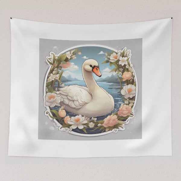 Item preview, Cute swan surrounded by roses designed and sold by abdelaziz0.