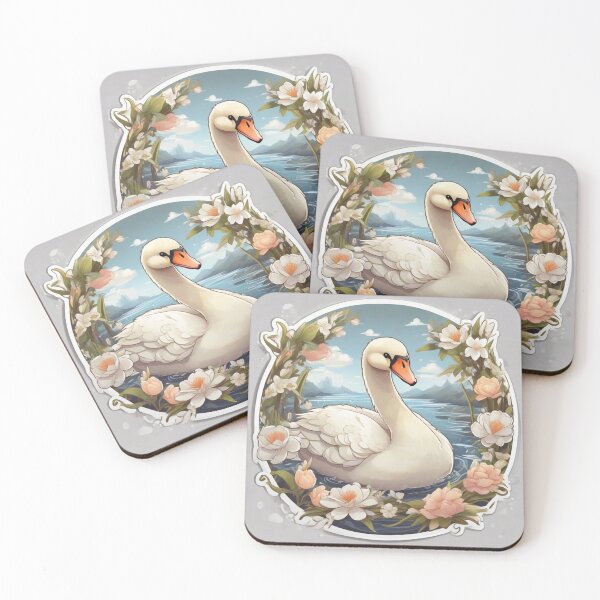 Item preview, Cute swan surrounded by roses designed and sold by abdelaziz0.