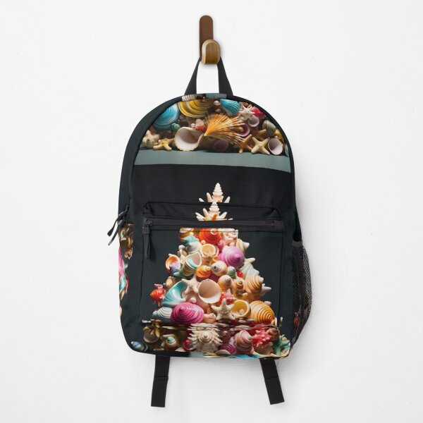 Item preview, Christmas tree made of colorful seashells print designed and sold by dcrc.