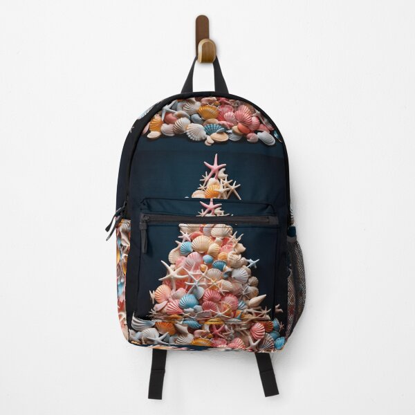 Item preview, Christmas tree made of colorful seashells print designed and sold by dcrc.