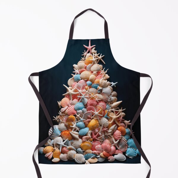 Item preview, Christmas tree made of colorful seashells print designed and sold by dcrc.