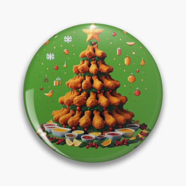 Item preview, Pixel Crispy Chicken Christmas Tree Pixel Art designed and sold by PaulBlueShop.