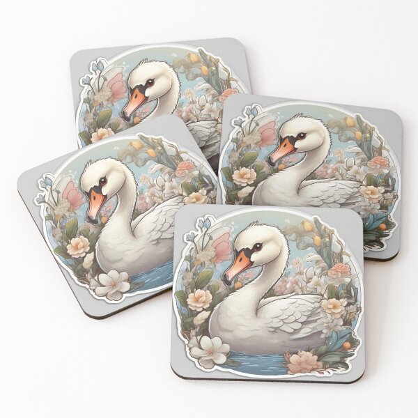Item preview, Cute swan surrounded by roses designed and sold by abdelaziz0.