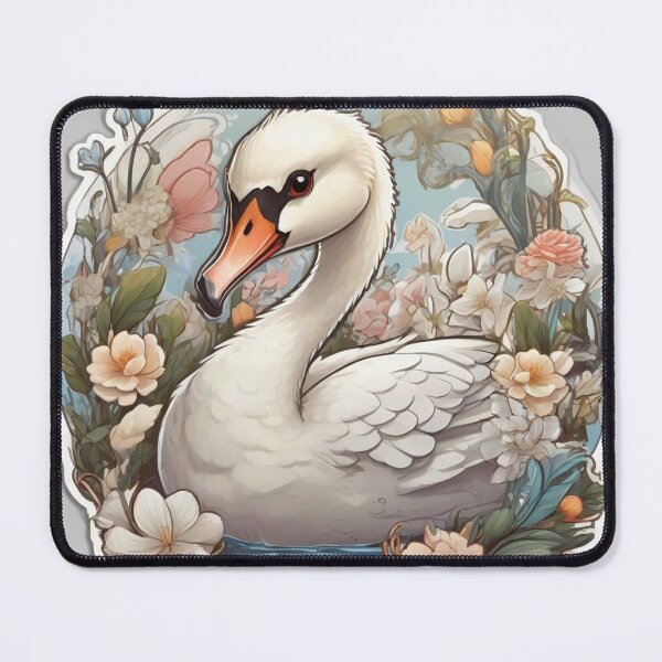 Item preview, Cute swan surrounded by roses designed and sold by abdelaziz0.