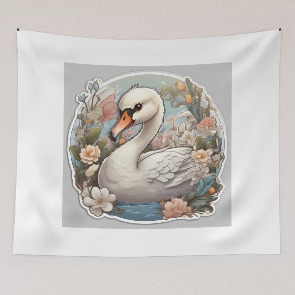 Item preview, Cute swan surrounded by roses designed and sold by abdelaziz0.