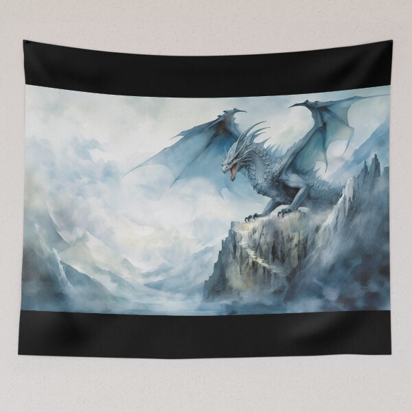 Item preview, Dark Fantasy Watercolor - Winter Ice Dragon designed and sold by Fantasy Masterpiece.