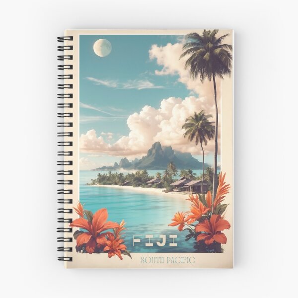 Item preview, Fiji Vintage Travel Poster - Tropical Paradise Elegance designed and sold by Ceemko's Vintage Corner.