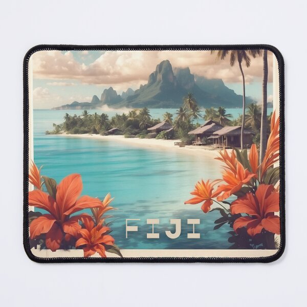 Item preview, Fiji Vintage Travel Poster - Tropical Paradise Elegance designed and sold by Ceemko's Vintage Corner.