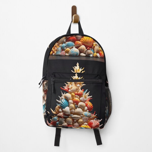 Item preview, christmas tree made of colorful seashells print designed and sold by dcrc.
