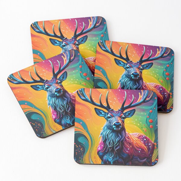 Artikelvorschau, Merry Christmas Paint Splash Santa's Reindeer entworfen und verkauft von TheArtOfPat.