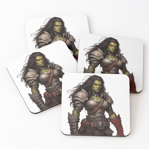 Item preview, dnd Female Half-Orc Fighter designed and sold by TellezStickers.