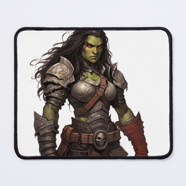 Item preview, dnd Female Half-Orc Fighter designed and sold by TellezStickers.