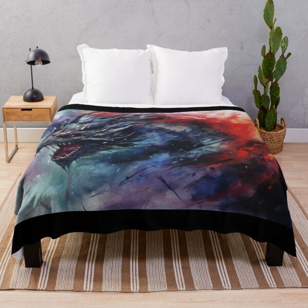Artikelvorschau, Dunkles Fantasy-Aquarell - Brüllender Winterdrache entworfen und verkauft von Fantasy Masterpiece.