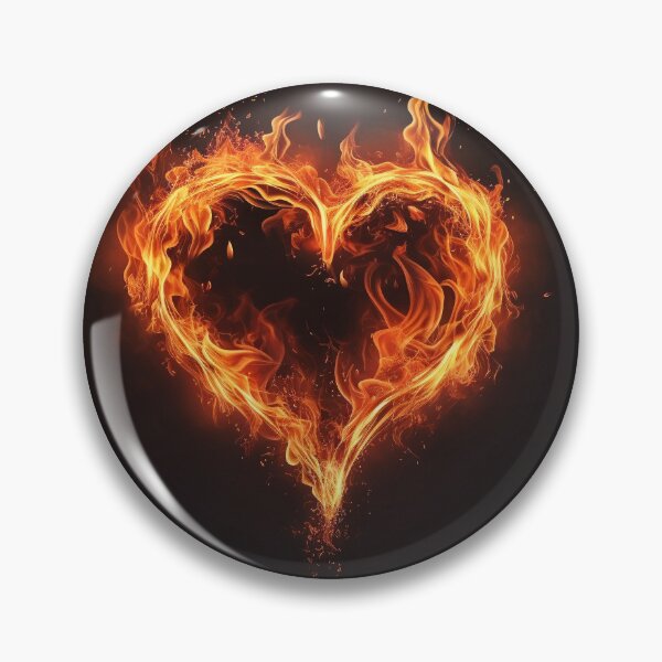 Aperçu de l'œuvre Forme de coeur rougeoyante de feu créée et vendue par FireFXStudio.