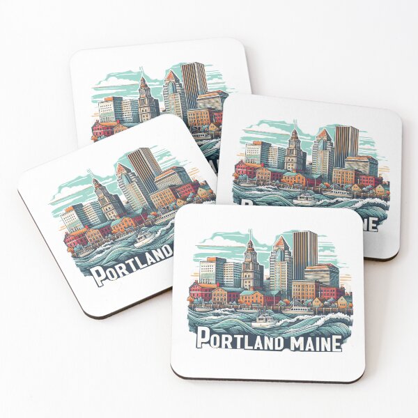 Item preview, Portland Main Watercolor Illustration designed and sold by PaintMeWorld.