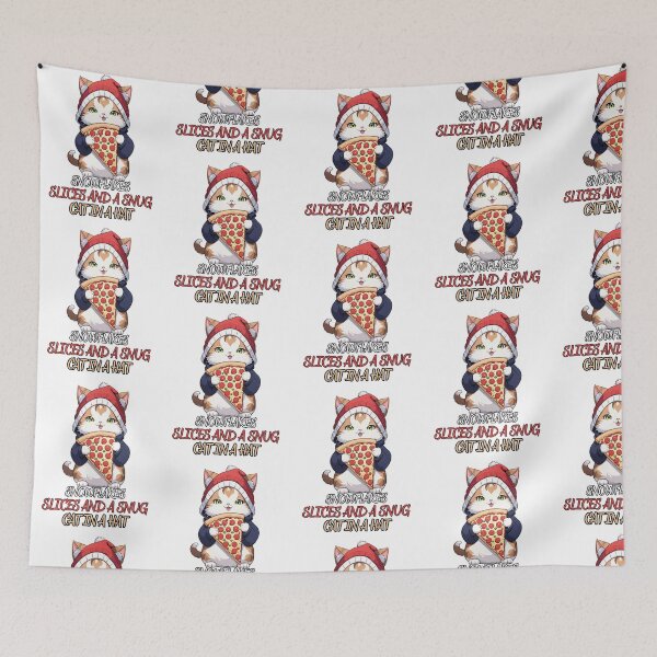 Item preview, Cute Cat In A Hat Eating Pizza, For Cat Lovers, and Pizza Lovers designed and sold by ColorFlick.