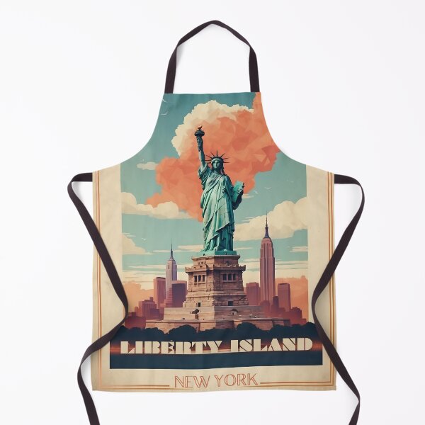 Item preview, Liberty Island Vintage Travel Poster - Majestic Monument Revived designed and sold by Ceemko's Vintage Corner.