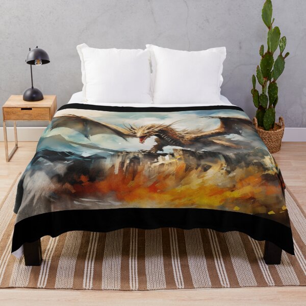 Item preview, Dark Fantasy Watercolor - Dragon Fire Scorched Earth designed and sold by Fantasy Masterpiece.